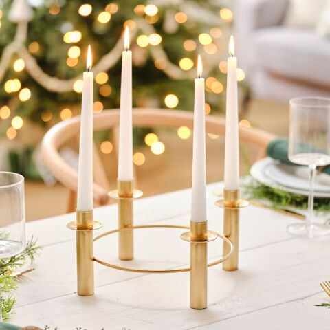 Gold Circular Candle Holder