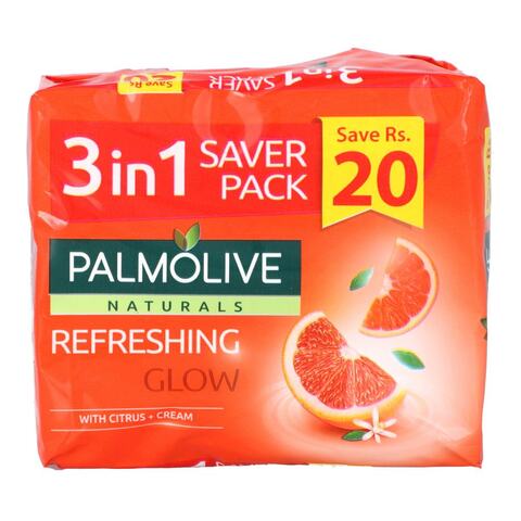 Palmolive Refreshing Glow Citrus Soap 98 gr (Pack of 3)