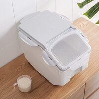 Blooming Time 10Kg Rice Storage Container, Food Storage Box, Moisture Proof, Ideal For Storing Rice, Flour, Dry Food, Pet Food And More