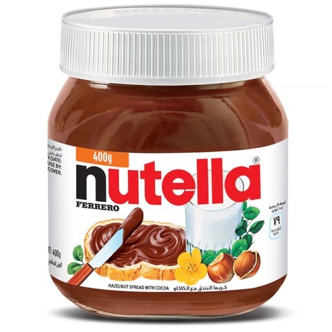 Buy Nutella Hazelnut Chocolate Breakfast Spread, Jar, 400g​ in Kuwait