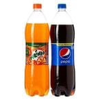 Buy Pepsi And Mirinda Orange Carbonated Soft Drink 1.5L Pack of 2 in UAE