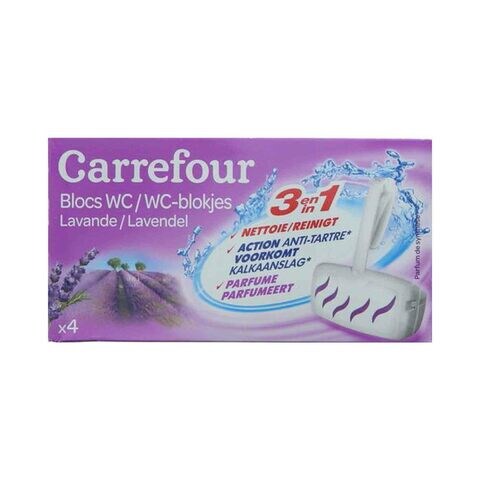 Carrefour 3-In-1 WC Rim Block Lavender 4 count