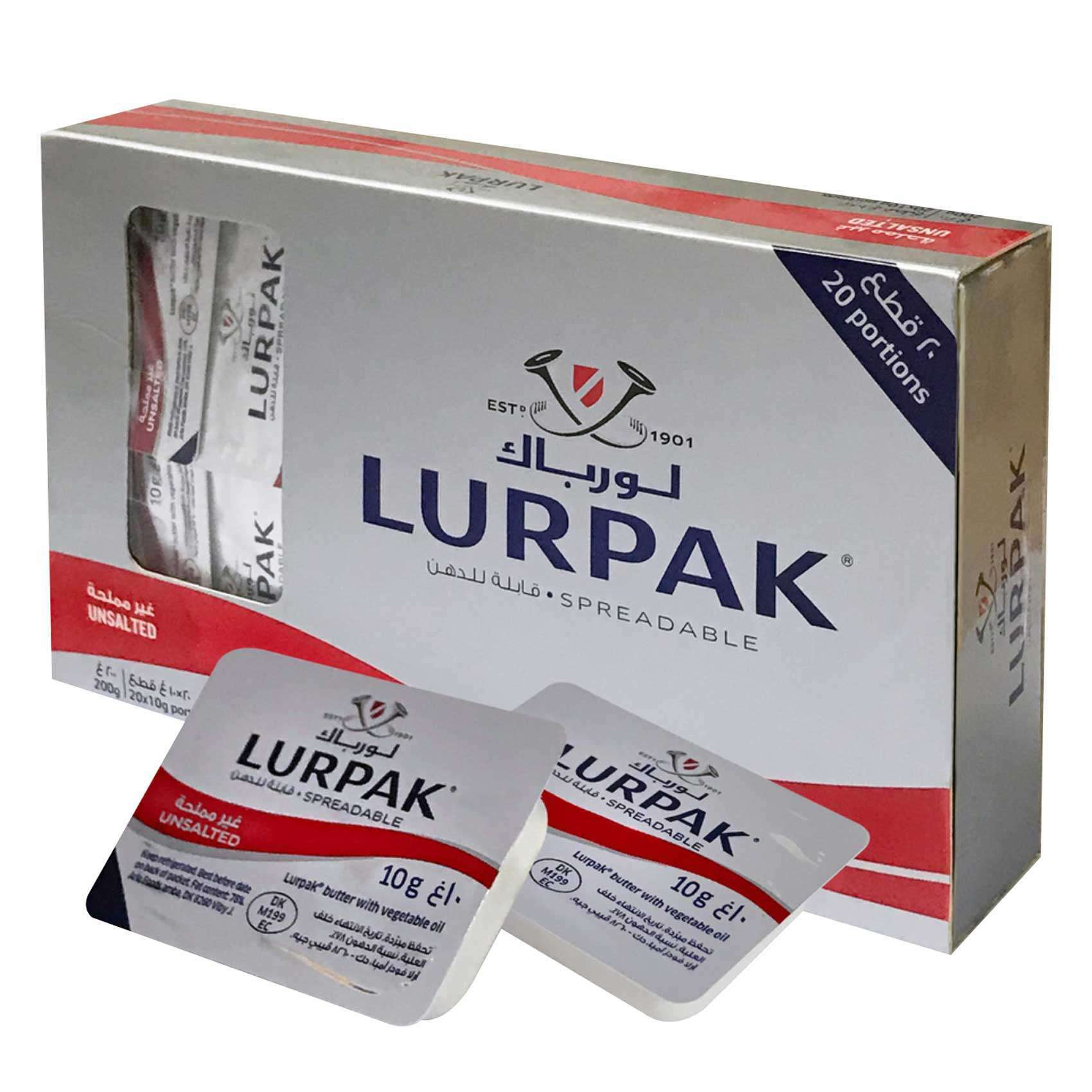 Buy Lurpak Spreadable Butter Portions Unsalted 20 x 10G Online Shop