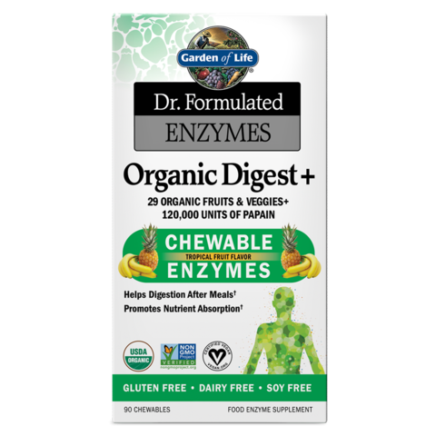 Dr. Formulated Enzymes Organic Digest+ Tropical Fruit Flavor - 90 Chewables