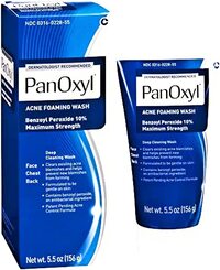 Panoxyl Acne Foaming Wash, Benzoyl Peroxide, 10% Maximum Strength, 5.5 Oz (156g)