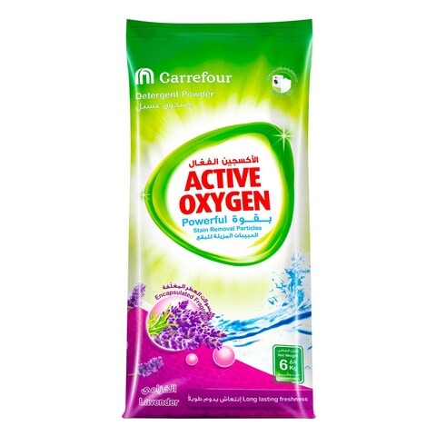 Carrefour Active Oxygen Detergent Powder Top and Front Load Lavender 6kg