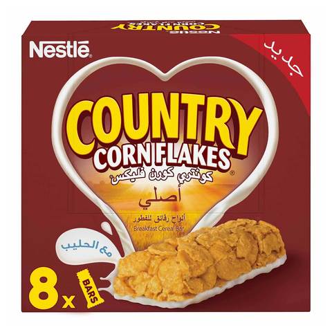 Nestle Country Cornflakes Bar Cereal With Milk  20g &times;8