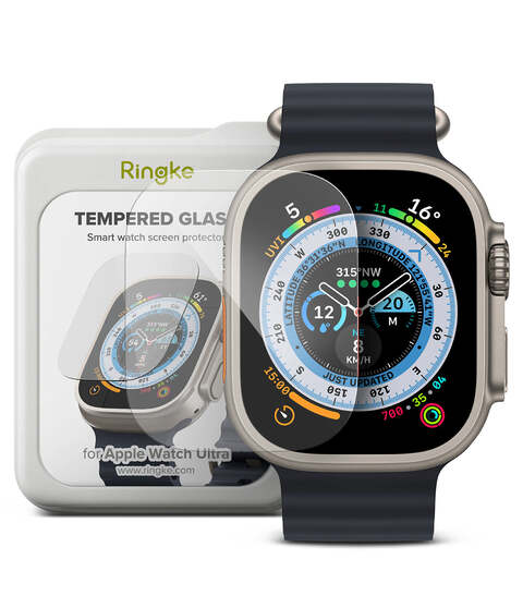 Ringke - Apple Watch Ultra Screen Protectors -  Tempered Glass - 4 Pack