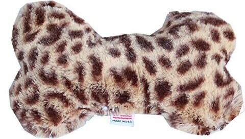 اشتري Mirage Pet Products 6" L X 3" W Soft Squeaky Plush Bone Shape Dog Toy - Cheetah في الامارات