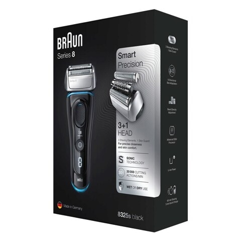 Braun Series 8 Electric Shaver With Smart Sonic Technology And 4 Specialized Shaving Elements 8325s Black