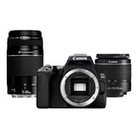 Canon EOS 250D SLR Camera With EF-S 18-55mm And EF 75-300mm Lens Black