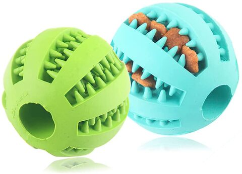 Nontoxic Bite Resistant Toy Ball for Pet Dogs Puppy Cat Dog Toy Ball Dog  Food Treat Feeder Tooth Cleaning Ball IQ Training ball Dog Pet Chew Tooth  Cleaning Ball Pet Exercise Game