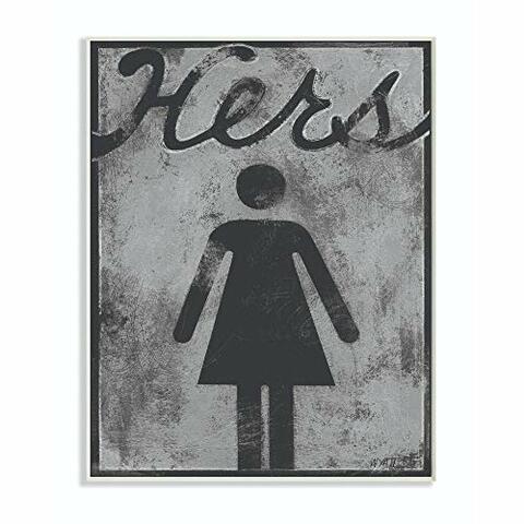The Stupell Home Decor Collection Hers Distressed Bathroom Sign Wall Plaque On Carrefour Uae - Stupell Home Decor Bathroom