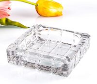 Atraux Clear Glass Portable Modern Ashtray (Medium)