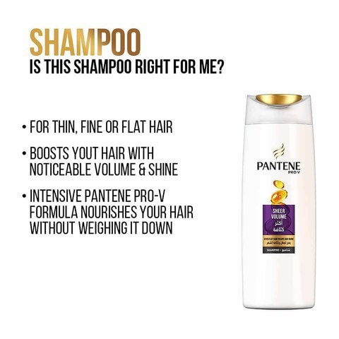 Pantene Pro-V Shampoo, Sheer Volume - 400 ml