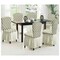 6-Piece Woven Jacquard Stretch Fit Dining Chair Covers Set Cream