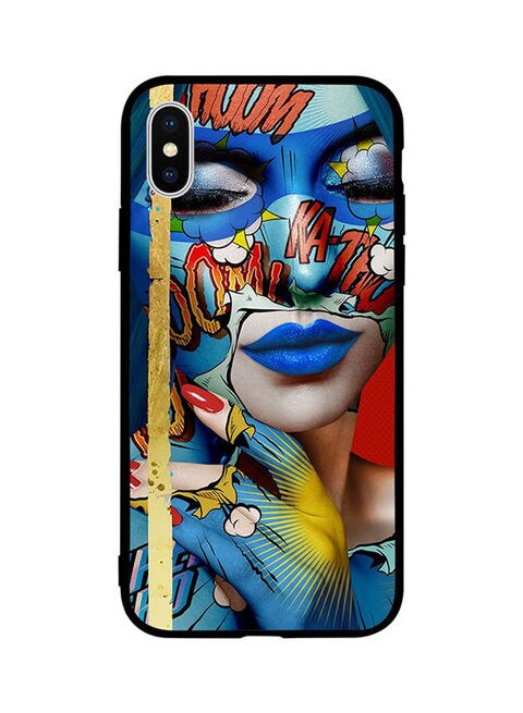 Theodor - Protective Case Cover For Apple iPhone X Blue Face Girl