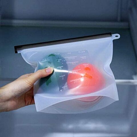 Reusable Silicone Food Storage Bags (Set of 4) 1000ml, for Vegetable, Liquid, Snack, Meat, Sandwich