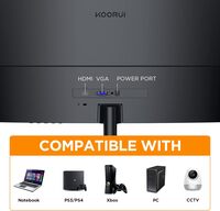 Koorui 24 Inch FHD Monitor - 1080P Curved Computer Monitor, 60Hz Gaming Monitor, 1800R LED Monitor HDMI VGA, Tilt Adjustment, Eye Care, Low Blue Light, Black, 24N5C