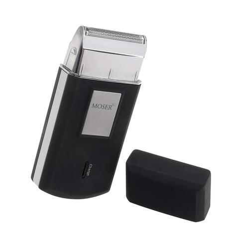 MOSER Mobile Shaver Cordless Shaver 3615-0052, Black/Silver