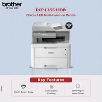 Brother DCP-L3551CDW Wireless Colour LED All-In-One Duplex Mobile Printer With Print/Scan/Copy White