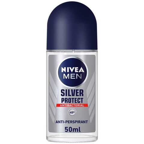 NIVEA MEN Antiperspirant Roll-on for Men Silver Protect Antibacterial Protection 50ml