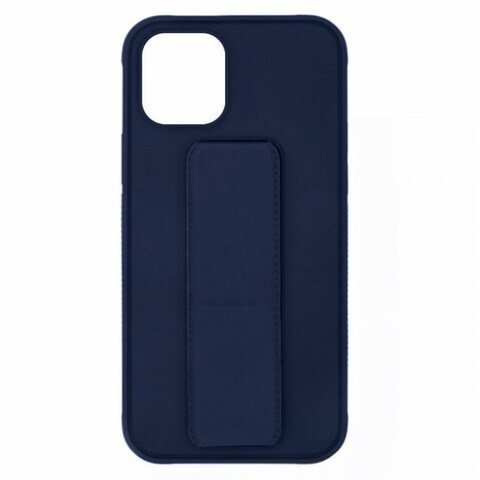 Protective Case Cover with Finger Grip Stand for iphone  12 Pro/12  - Dark Blue