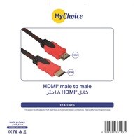 Mychoice Male To Male HDMI Cable 933103 Multicolour 1.8m
