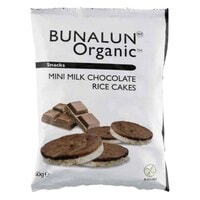 Bunalun Organic Mini Milk Chocolate Rice Cakes 60g
