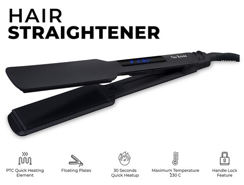 Wide plate deals hair straightener