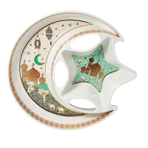 lihan-ceramic-moon-medium-plate-with-design-white-gold(S)