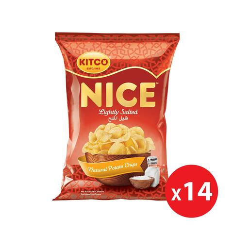 Buy Kitco Nice Lightly Salted Potato Chips 21g 14 Pieces in Saudi Arabia