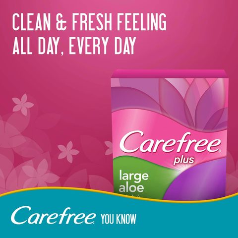 Carefree Panty Liners Large Aloe Pack of 48
