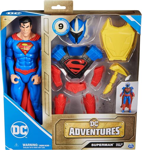 DC Comics, Superman Man of Steel Action Figure, DC Adventures, 30.48cm, 9 Accessories, Collectible Superhero Kids&rsquo; Toys for Boys and Girls, Ages 4+
