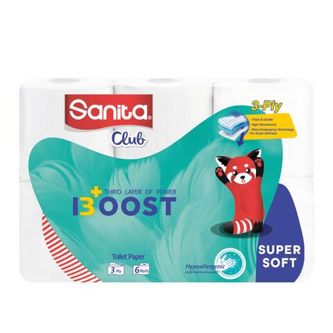 Sanita Club Boost Toilet Paper - 6 Rolls
