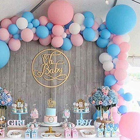 Pink and blue hot sale baby shower decorations