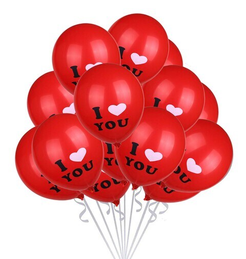 Party Time 10-Pieces 12inch Red I Love You Valentine&#39;s Day Balloon - Wedding Engagement Happy Valentines Day Decoration Set