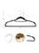 Yanek 100-Piece Non-Slip Velvet 360 Degree Swivel Hangers Set, Black, 40cm