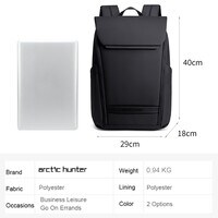 Arctic Hunter Computer Backpack Durable Water-Resistant TSA Friendly Opening Slim Travel Backpack for men and Women B00559 Black