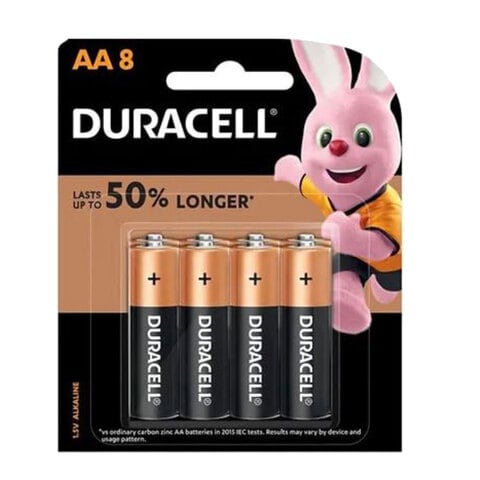 Buy Duracell AA Ultra Alkaline Battery Multicolour 8 Battery in UAE