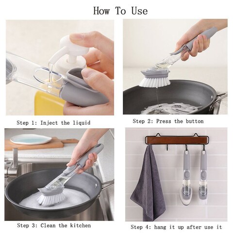 GulfDealz Replaceable Kitchen Long Handle Cleaning Brush, Dish