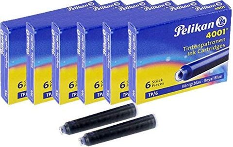 Buy Pelikan Ink Cartridge Small size for Fountain Pen 6 Packet Mix set Blue and Black in UAE