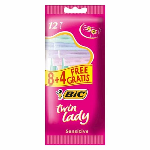 BiC Twin Lady Sensitive Razors Multicolour 12 count