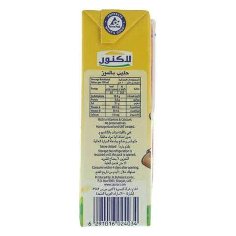 Lacnor Essentials Banana Flavoured Milk 180ml Pack of 8