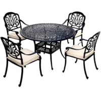 Yulan Outdoor Cast Aluminium Coffee Table Chairs Set 5pcs (Cushion Include) YL21005-003