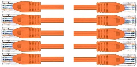 10-Pack Cat6 Ethernet Cable (Cat6 Cable, Cat 6 Cable) in Black 1 Foot 0.3M (ORANGE)