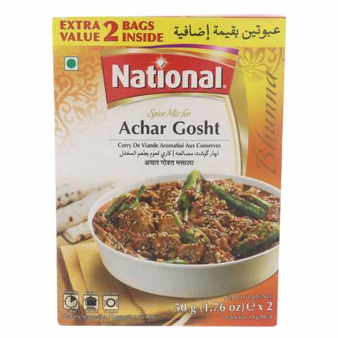 National Spice Mix Achar Ghost 50g x Pack of 2