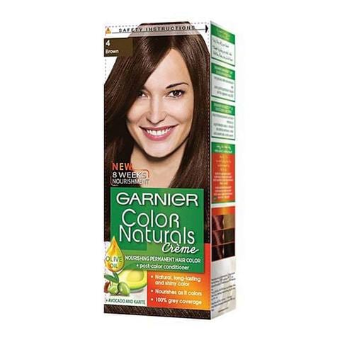 Buy Garnier Colour Naturals Cream Nourishing Permanent Hair Colour 4 Brown 110ml in Saudi Arabia
