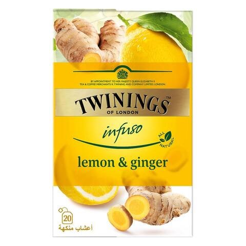 Twinings Lemon And Ginger Green Tea 25 Tea Bags