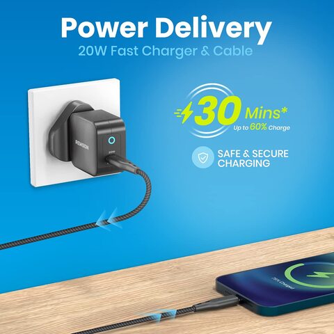 Buy 【Apple MFi Certified】Remson Duo Pack iPhone Fast Charger 20W PD Wall  Charger with MFi USB-C to Lightning Cable Fast Charging Adapter for  iPhone13/13Pro/12Pro Max/12/12 Pro/12 Pro Max/11/11Pro (BLACK) Online - Shop